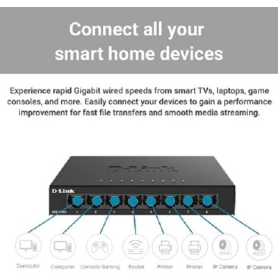 D-Link DGS-108GL Switch Gigabit Ethernet 8 porte