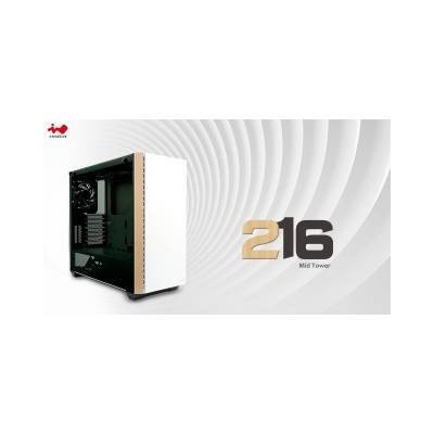 In Win 216 White Middle Tower Vetro Temperato No-Power Mini-ITX/mATX/ATX/E-ATX