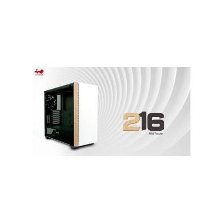 In Win 216 White Middle Tower Vetro Temperato No-Power Mini-ITX/mATX/ATX/E-ATX