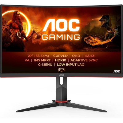 AOC Q27G2S Monitor 27" IPS 165Hz QHD 4ms HDR A-Sync Pivot HDMI/DP