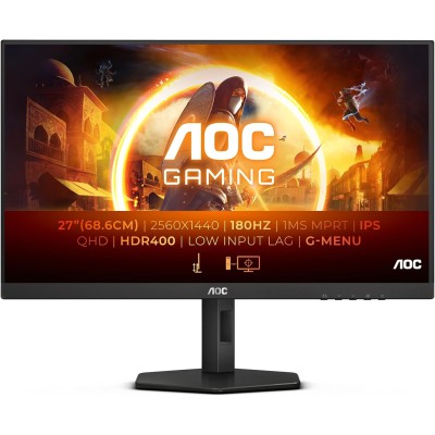 AOC Q27G4X Monitor 27" IPS 180Hz QHD 1ms Pivot 2*HDMI/DisplayPort