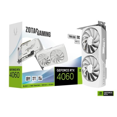 Zotac RTX 4060 Twin Edge OC White Edition 8GB GDDR6 DLSS 3 HDMI/3*DP PCi Ex 4.0 16x