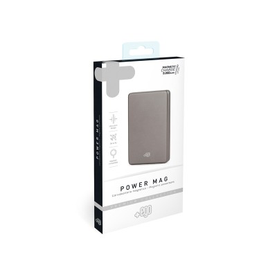 Power Bank Wireless Magnetico Premium 5000 mAh Power Mag Grigio