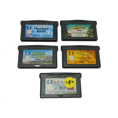 Lotto 5 Giochi Nintendo GBA Dreamwork: Shrek, Madagascar, Spirit & More!