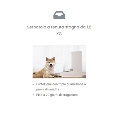 PAWBBY - Dispenser Cibo Smart per animali domestici Cani e Gatti Xiaomi