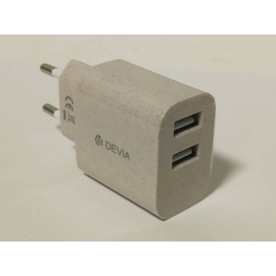 Caricabatteria in Fibra di Paglia 12 Watt QC doppia presa USB-A