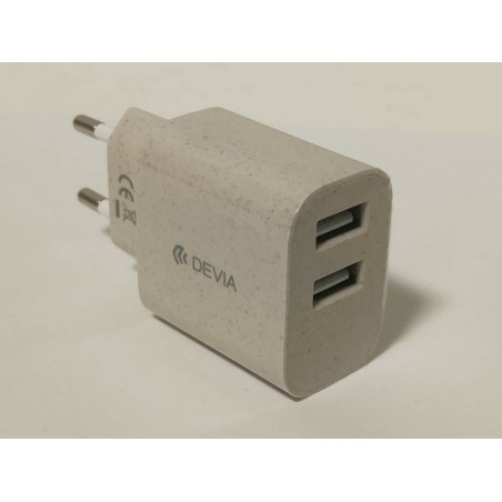 Caricabatteria in Fibra di Paglia 12 Watt QC doppia presa USB-A