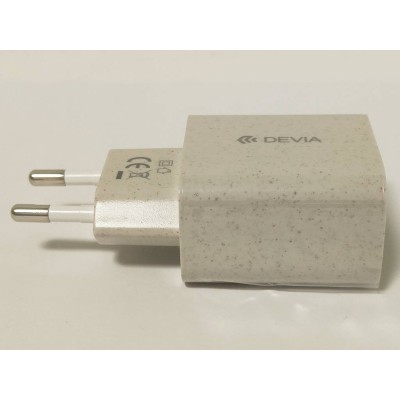 Caricabatteria in Fibra di Paglia 20W PD+QC Quick Charger USB-A Type-C