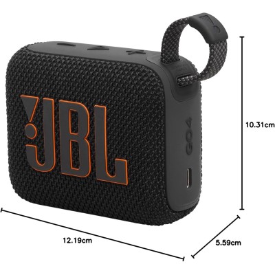 JBL GO 4 Speaker Bluetooth Portatile, Altoparlante Wireless Waterproof e Resistenza alla Polvere IP67 Nero