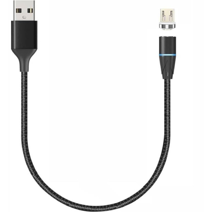 Cavo Magnetico Ricarica Rapida e Trasferimento Dati per Smartphone Micro-USB intrecciato nero