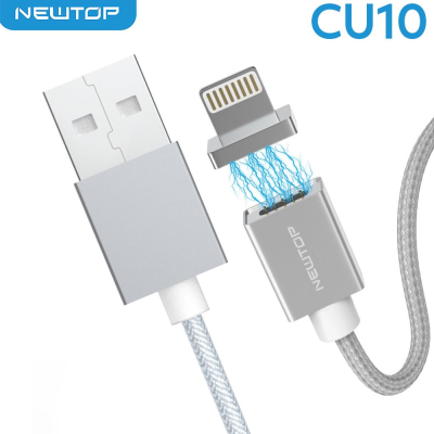 Cavo Magnetico NEWTOP CU10 MAGNETIC CABLE 100CM USB/LIGHTNING (Lightning Iphone 100cm - Argento)