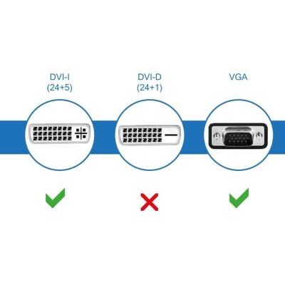 Adattatore Digitus 02433  DVI-I, 24+5 Maschio/5 Poli Femmina VGA