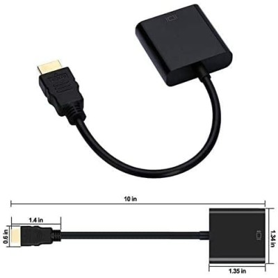 Adattatore da hdmi a vga adattatore da convertitore maschio a famiglia 1080p per tablet pc portatile novità (1 pz nero)