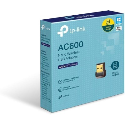 TP-Link Archer T2U Nano Dongle USB Wireless AC600 600Mbps Dual Band USB 2.0 Nero